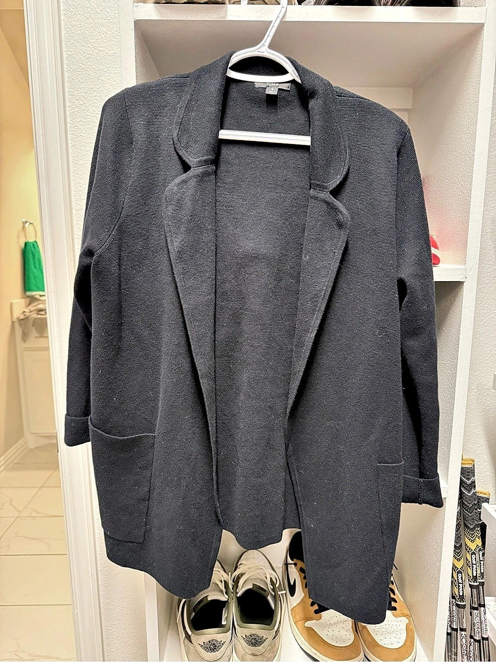 Women's Black Open Front Jacket